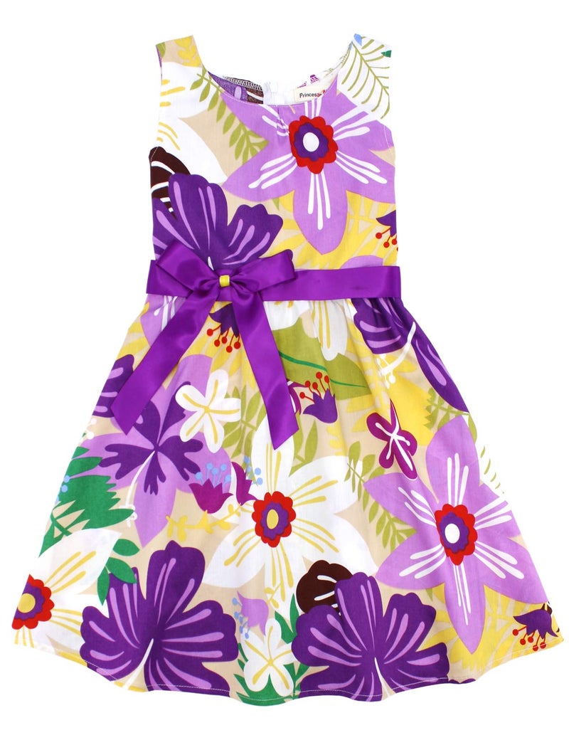 PrinceSasa Sleeveless Summer Girls Toddler Kids Floral Dress Clothes,E67,7-8 Years(Size 140) - Image 5