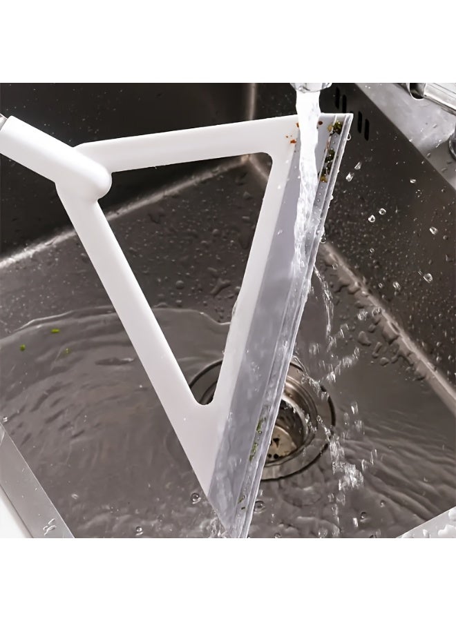 مكنسة ممسحة مطاطية سحرية ممسحة ارضيات – قاعدة سيليكون دوارة 180 درجة مساحة مساحات مع عمود من الفولاذ المقاوم للصدأ – منظف سريع الجفاف للمياه والغبار للأرضيات والبلاط والحمام والنوافذ - Image 2