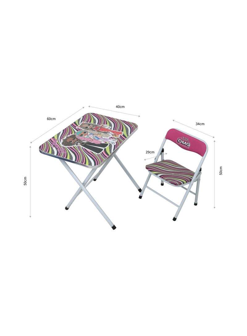 ام جي اي طقم طاولة وكرسي تعليمي للأطفال من إم جي إيه إل أو إل قابل للطي متعدد الأغراض بمسند بوليستر فولاذي - Image 4