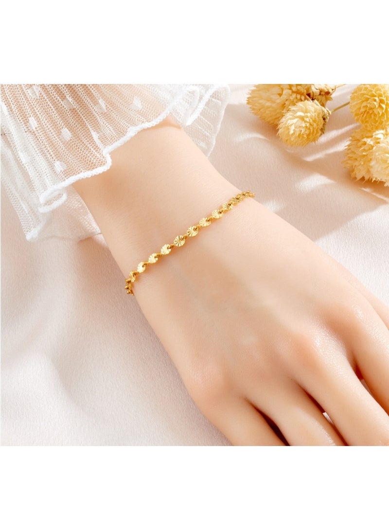 LATEEN Gold Bracelet For Women 18 Karat Gold Plated Copper Bracelet Women Double Layers Bracelet Luxury Gift - Image 2