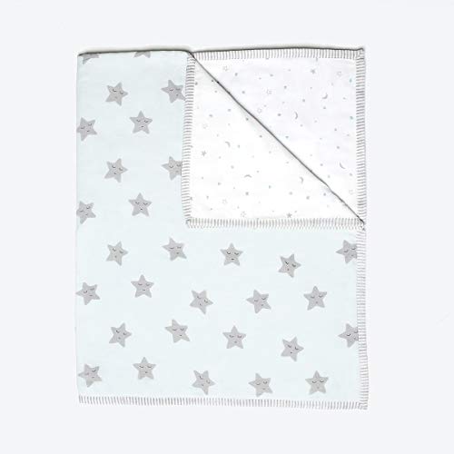 Masilo Organic Cotton Mulmul Dohar Blanket for Babies-Cradle Organic Cotton Softest Baby Blanket Wrapper Babies 0 to 36 Months - Sleepy Star (Blue) - Image 2