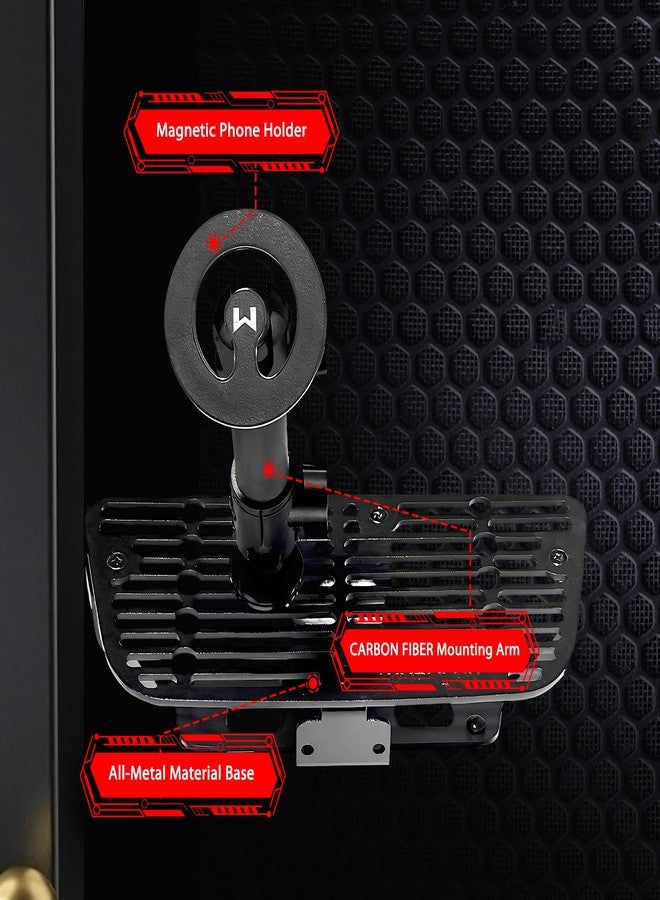 WXRYLYN All Metal J eep JK Phone Mount for 2011-2017 Wrangler JK JKU | Full Metal Magnetic Dash Phone Mount Phone Holder for iPhone 17/16 & Android | Not Fit 2018 Wrangler JL - Image 3