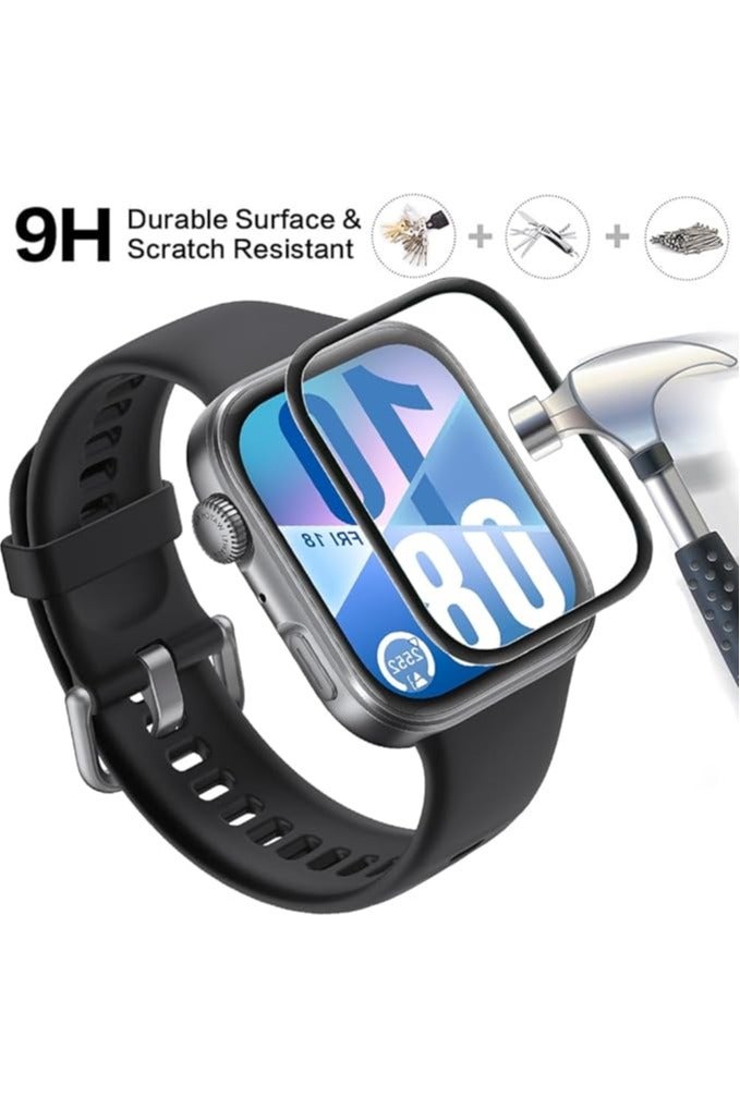 DKNG 3pcs Huawei Watch Fit 4  Screen Protector HD Clear Scratch Anti Foam Abrasion Resistant 3D Full Screen Coverage Case Curved Edge Screen Protector Black - Image 2