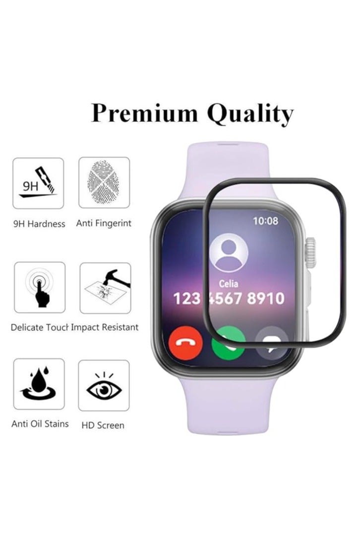 DKNG 3pcs Huawei Watch Fit 4  Screen Protector HD Clear Scratch Anti Foam Abrasion Resistant 3D Full Screen Coverage Case Curved Edge Screen Protector Black - Image 4