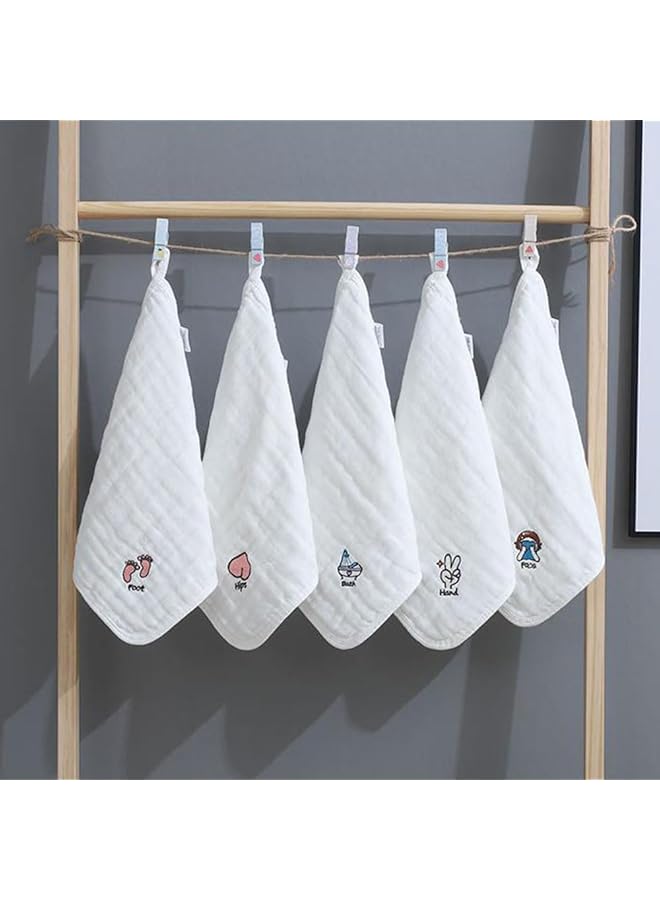 JZS 10 Pcs Baby Washcloths Baby Musulin Washcloths Newborn Face Towel Natural Cotton Baby Wipes Soft Newborn Baby Face Towel For Sensitive Skin Baby Shower Registry (30X30Cm) - Image 5
