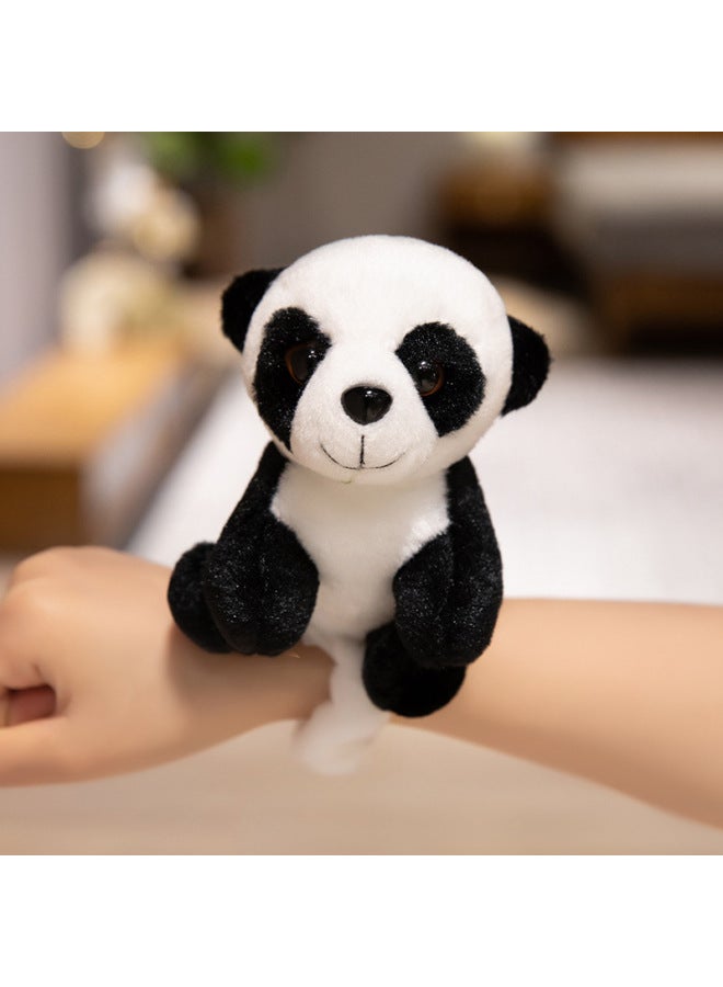 Zoo Stand Shoulder Doll Plush Toy Magnet Adsorption Standing Tiger Doll Giant Panda White Rabbit-Color:Bracelet + Standing Shoulder Doll - Giant Panda - Image 1