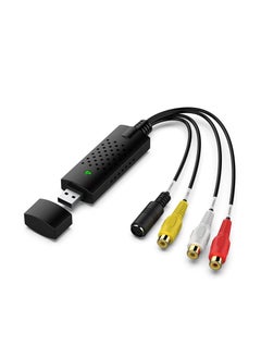 Ntech NTECH USB 2.0 Audio Video Capture Card, RCA to USB Converter Adapter VHS/VCR/USB/TV/Hi8/Game S Video to Digital DVD Converter, Support Vista/XP/Mac/OS/Windows 10/8.1/8/7) - Black  - Image 1