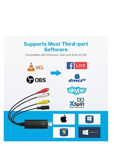 Ntech NTECH USB 2.0 Audio Video Capture Card, RCA to USB Converter Adapter VHS/VCR/USB/TV/Hi8/Game S Video to Digital DVD Converter, Support Vista/XP/Mac/OS/Windows 10/8.1/8/7) - Black  - Image 4