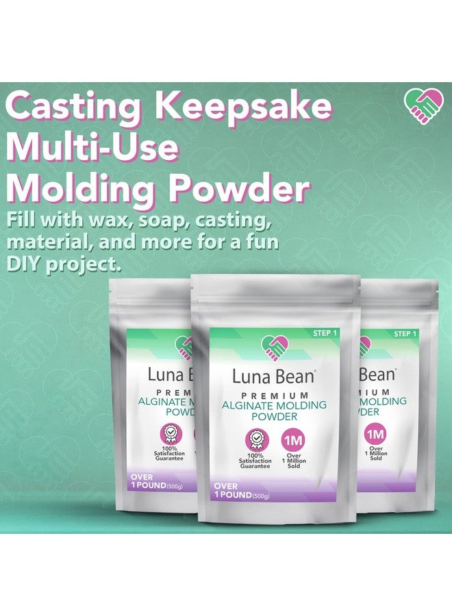 Casting Keepsakes Luna Bean Alginate Molding Powder Refill for Hand Casting Kit - Non-Toxic - Over 3 lb (1,500g) - for Anniversaries, Birthdays, Family Activities - Hand Casting Kit Couples - Image 2
