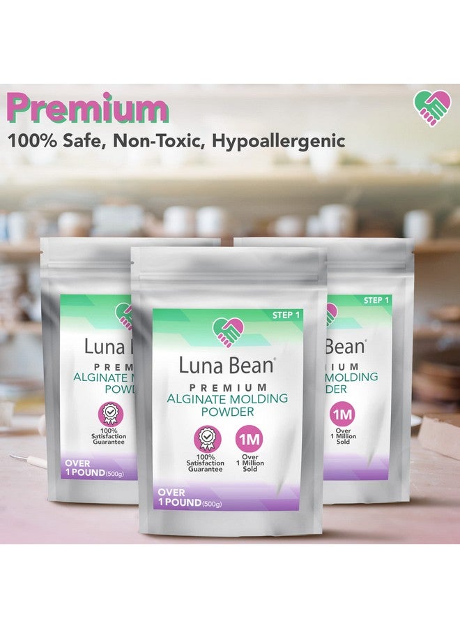 Casting Keepsakes Luna Bean Alginate Molding Powder Refill for Hand Casting Kit - Non-Toxic - Over 3 lb (1,500g) - for Anniversaries, Birthdays, Family Activities - Hand Casting Kit Couples - Image 4