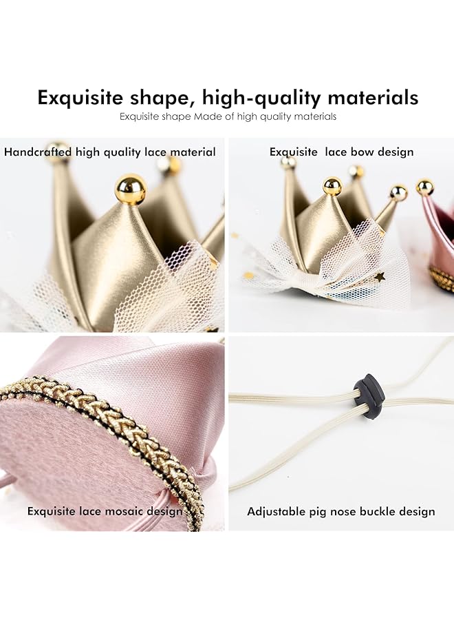 إيروريكس عصابة رأس لتصوير الأطفال، تاج الأميرة، قبعة عيد ميلاد لطفلة رضيعة، فيونكة للأطفال الصغار - Image 2