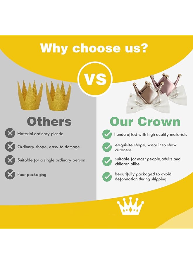 إيروريكس عصابة رأس لتصوير الأطفال، تاج الأميرة، قبعة عيد ميلاد لطفلة رضيعة، فيونكة للأطفال الصغار - Image 4