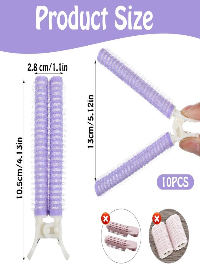 Elegaperma 10pcs Volumizing Hair Clips,Root Volume Roller Clips,Volume Hair Clip for Roots,Creating See-Through Bang,Bangs Curler DIY Hairs,Root Lifting Tool,Lightweight and Portable,Purple - Image 2