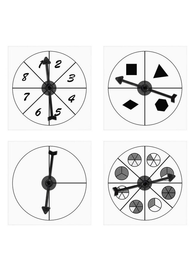 Hotusi Game Spinner Transparent Spinners Dry Erase Math Game Spinner with Rotating Arrow for Party Games and Teaching (15Pack) - Image 3
