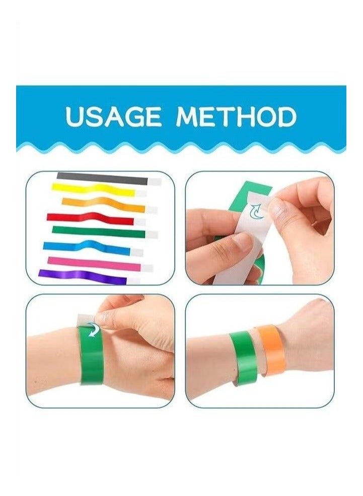 240 Pcs Paper Wristbands Neon Wrist Bands Waterproof Hand Bands for Events Lightweight Concert Wristbands Neon Colored Adhesive Wristbands for Party - Image 3