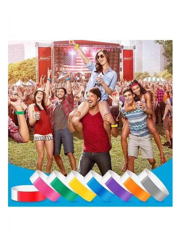 240 Pcs Paper Wristbands Neon Wrist Bands Waterproof Hand Bands for Events Lightweight Concert Wristbands Neon Colored Adhesive Wristbands for Party - Image 4