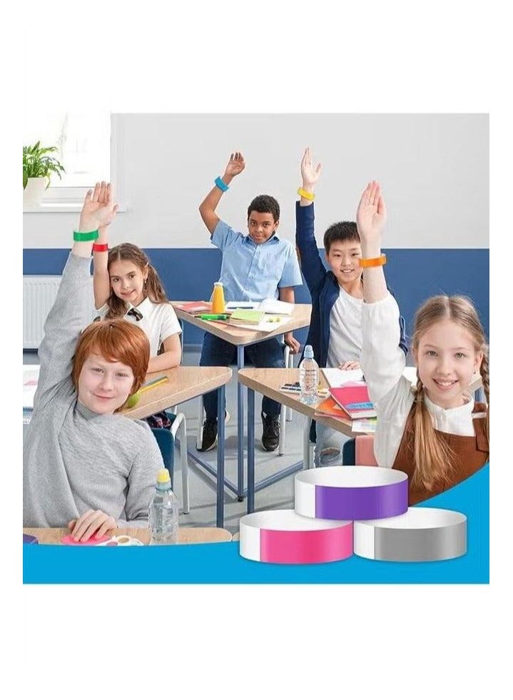 240 Pcs Paper Wristbands Neon Wrist Bands Waterproof Hand Bands for Events Lightweight Concert Wristbands Neon Colored Adhesive Wristbands for Party - Image 5