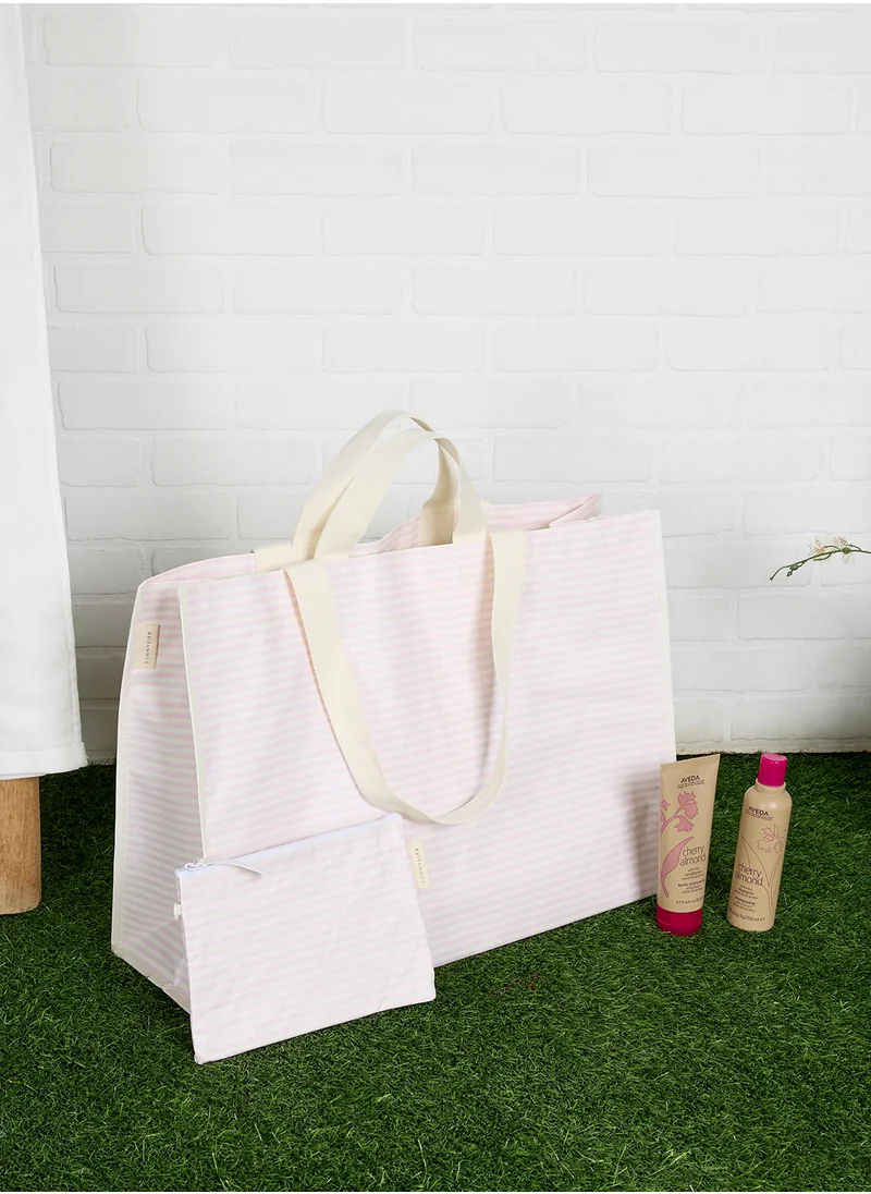 ساني لايف Carryall Beach Bag Lazy Days Pink Stripe