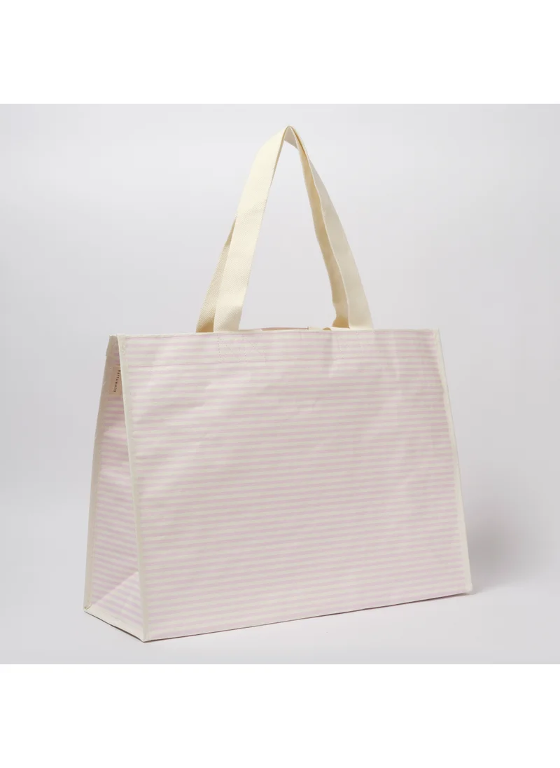 SUNNY LIFE Carryall Beach Bag Lazy Days Pink Stripe