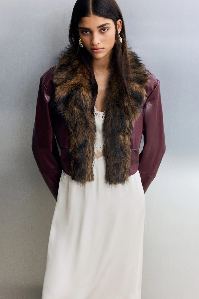 H&M Cropped coated jacket