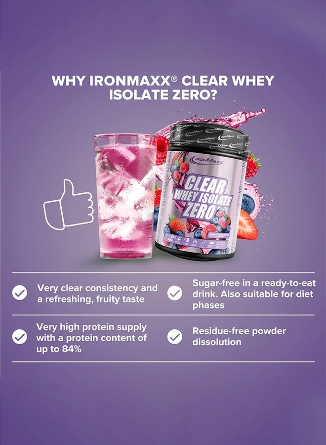 IronMaxx CLEAR 100% WHEY ISOLATE ZERO | 400g | Wild Berries Flavor, Refreshing & Sugar-Free Protein - Image 4