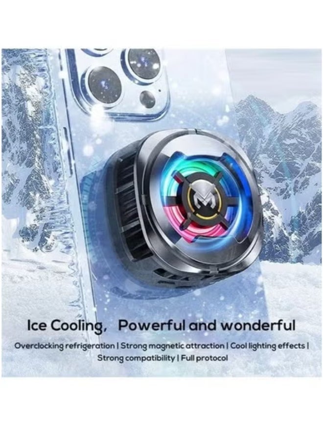 Memo CX06 Magnetic Phone Cooler Fan with Colorful RGB Lights – Ultra-Quiet Portable Air Cooler for Gaming, Streaming & Charging – Fast Cooling Radiator Using Advanced Semiconductor Technology – Snap-On Magnetic Mount Compatible with iPhone, Android & All Smartphones – Effective Heat Control and Battery Protection Mobile Radiator  - Image 5