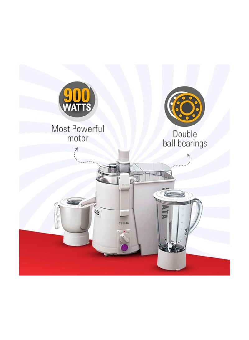 سوجاتا خلاط ومطحنة وعصير Sujata Powermatic Plus بقوة 900 واط | 22000 دورة في الدقيقة | تشغيل مستمر لمدة 90 دقيقة | 2 وعاء متعدد الاستخدامات سعة 1750 مل و1000 مل  - Image 2