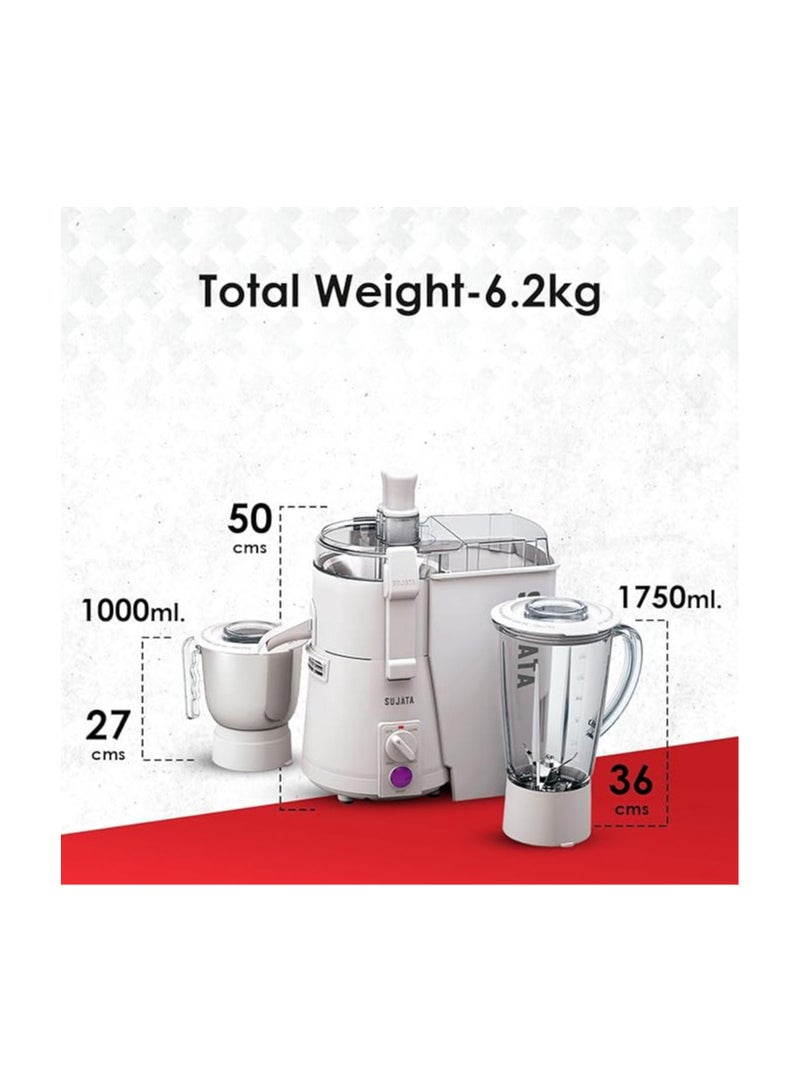 سوجاتا خلاط ومطحنة وعصير Sujata Powermatic Plus بقوة 900 واط | 22000 دورة في الدقيقة | تشغيل مستمر لمدة 90 دقيقة | 2 وعاء متعدد الاستخدامات سعة 1750 مل و1000 مل  - Image 4