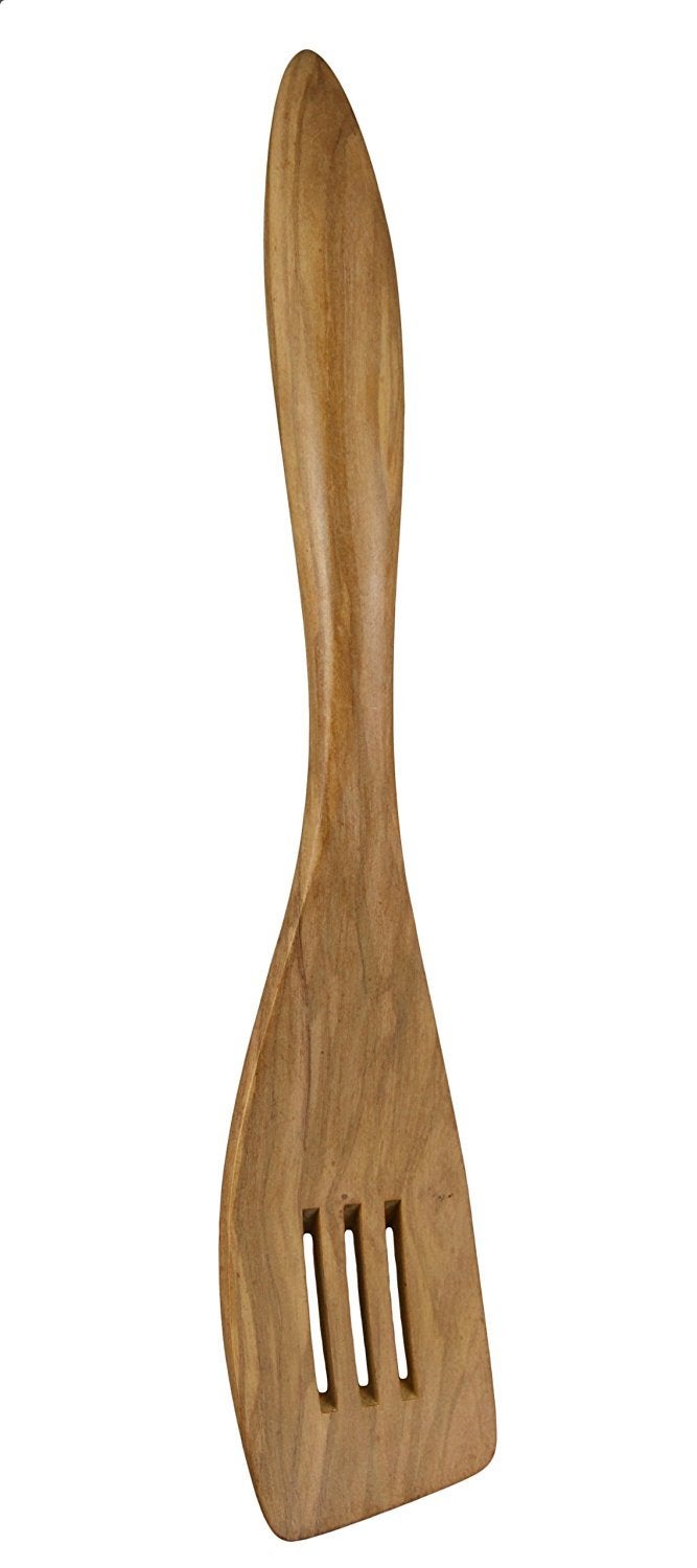 Berard French Olive Wood 12-1/2-Inch Handcrafted Slotted Wood Spatula, Terra Collection - Image 3