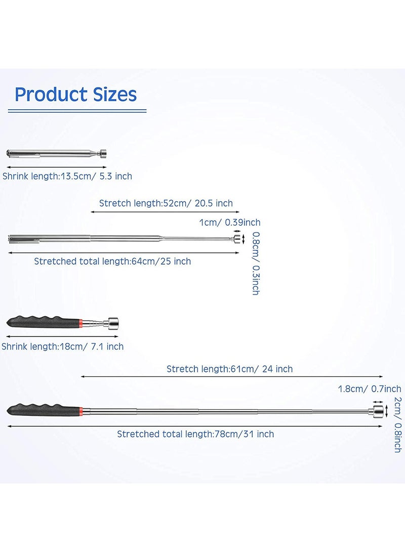 Telescoping Magnetic Pickup Tools, Include 20 lb Magnetic Tool and 3 lb Telescoping Magnet Stick Gadget for Hard to Reach Places, Suitable for Birthday, Father’s Day Gift(2 Pieces) - Image 2