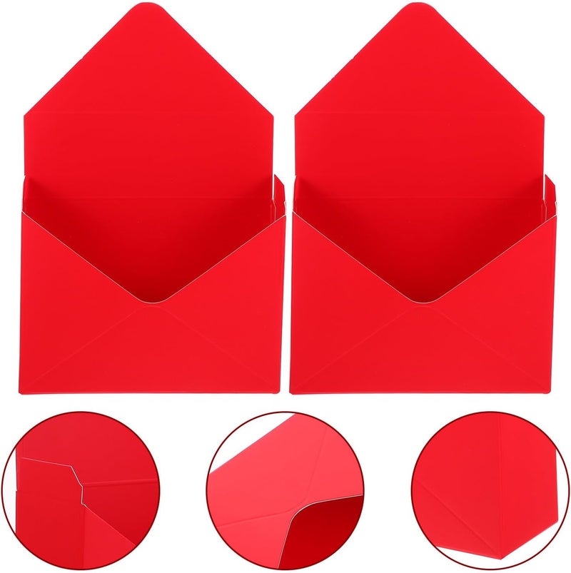 Ciieeo 2pcs Red Envelop Paper Flower Storage Boxes with Lid, Florist Packaging Paperboard Envelope Baskets for Bouquet Wrapping and Presentation - Image 4