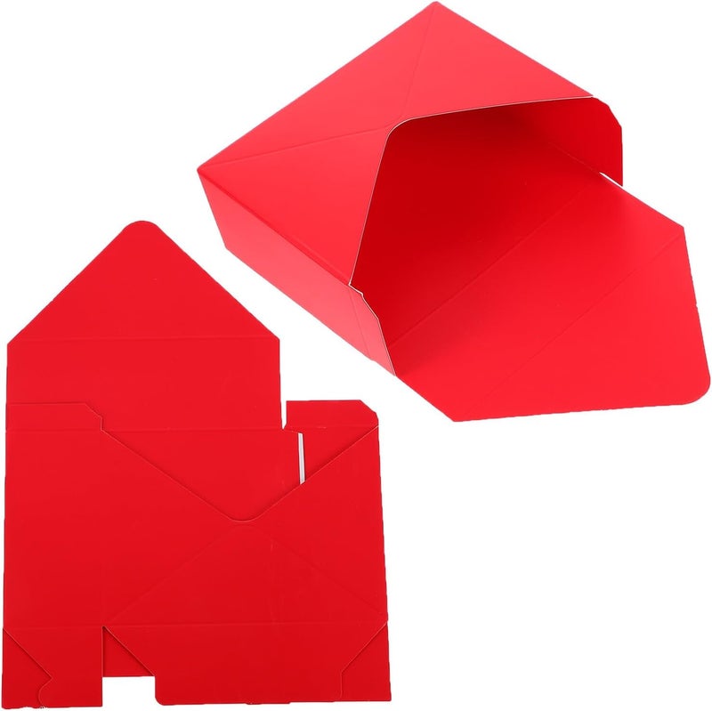 Ciieeo 2pcs Red Envelop Paper Flower Storage Boxes with Lid, Florist Packaging Paperboard Envelope Baskets for Bouquet Wrapping and Presentation - Image 1