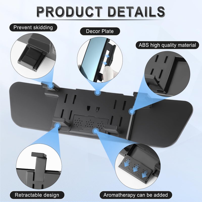 LivTee Anti Glare Rear View Mirror, Universal 12'' (305mm), Wide Angle Panoramic Convex Rearview Mirror, Clip-on to Original to Eliminate Blind Spot and Antiglare for Cars SUV Trucks - Image 3