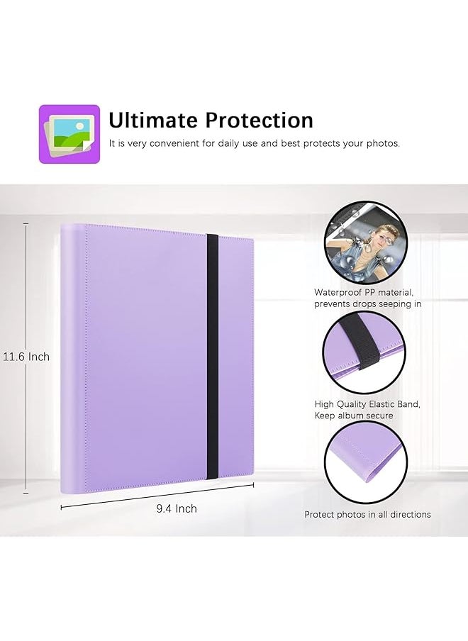 Photo Album For Fujifilm Instax Mini Camera 432 Pockets Photo Album Elastic Solid Color Large Capacity Photo Album Polaroid Book Album Large For Polaroid Snaptouch Instant Camera Purple