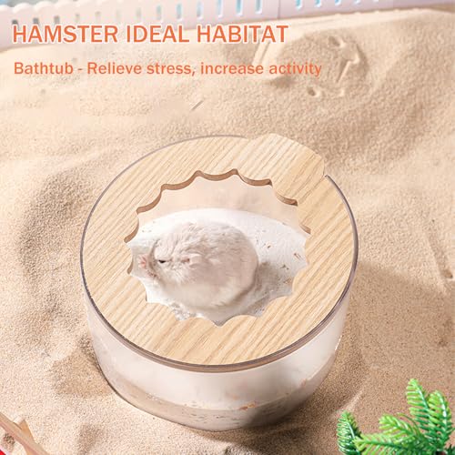 Marchul Hamster Sand Bath Container, Hamster Sand Bath Box with Cleaning Scoop, Transparent Hamster Bathtub Bathroom Toilet, Easy to Clean, Hamster Litter Box for Dwarf Hamster, Syrian Hamster, Gerbil - Image 4