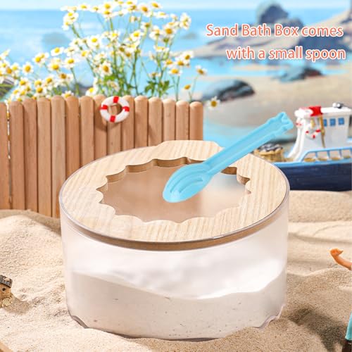 Marchul Hamster Sand Bath Container, Hamster Sand Bath Box with Cleaning Scoop, Transparent Hamster Bathtub Bathroom Toilet, Easy to Clean, Hamster Litter Box for Dwarf Hamster, Syrian Hamster, Gerbil - Image 3