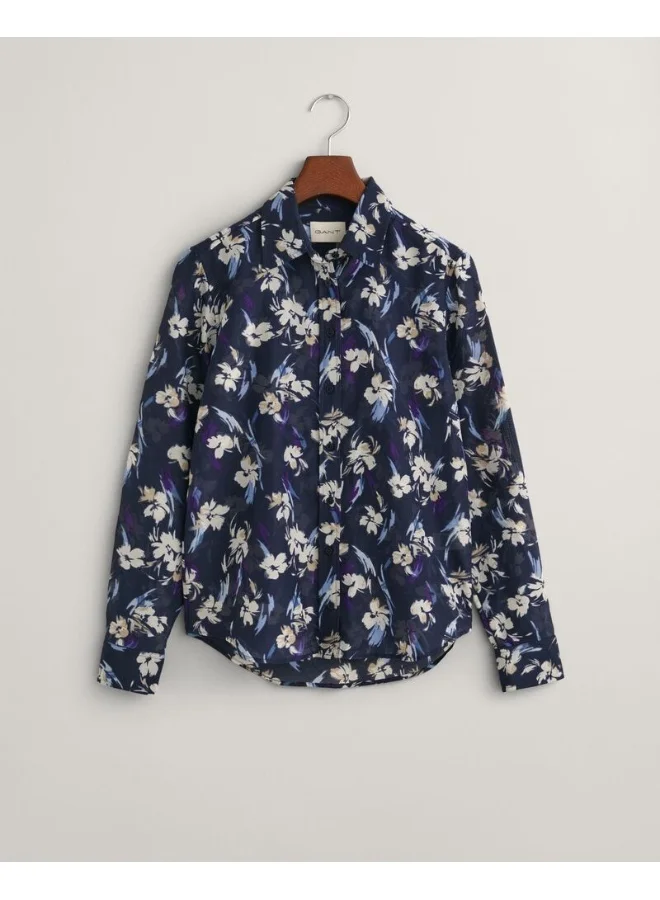 GANT Gant Regular Fit Floral Print Cotton Silk Shirt