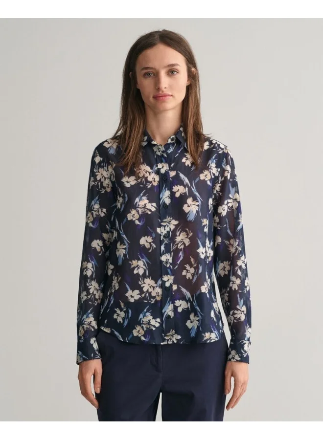 GANT Gant Regular Fit Floral Print Cotton Silk Shirt