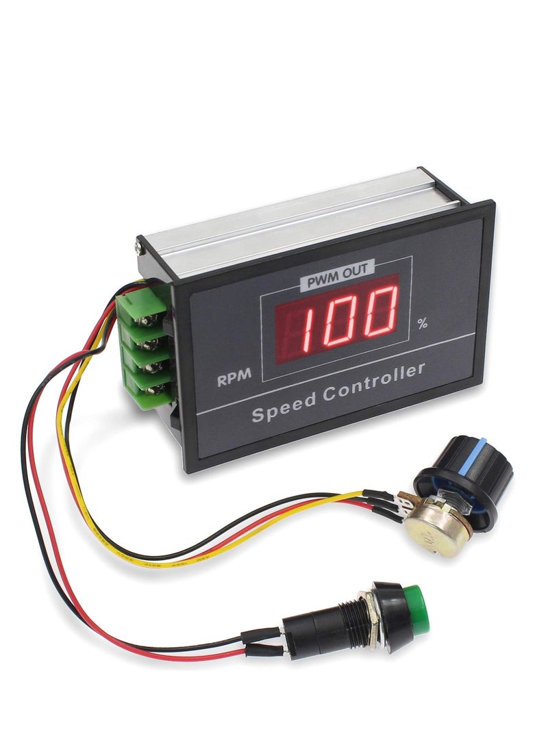 KASTWAVE PWM DC Motor Speed Controller DC660V 6V/ 9V/ 12V/ 18V/ 24V/ 36V/ 48V/  30A, PWM DC Motor Stepless Speed Regulation Start Stop Switch with Digital Display - Image 2