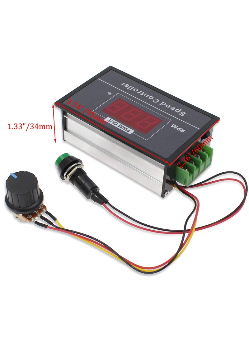 KASTWAVE PWM DC Motor Speed Controller DC660V 6V/ 9V/ 12V/ 18V/ 24V/ 36V/ 48V/  30A, PWM DC Motor Stepless Speed Regulation Start Stop Switch with Digital Display - Image 3