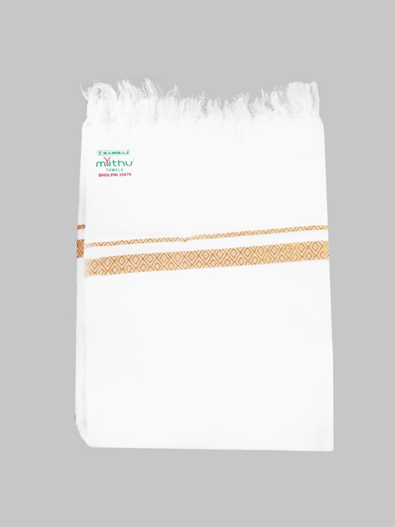 RAMRAJ COTTON Cotton White Bath Towel Kiwi - Image 5