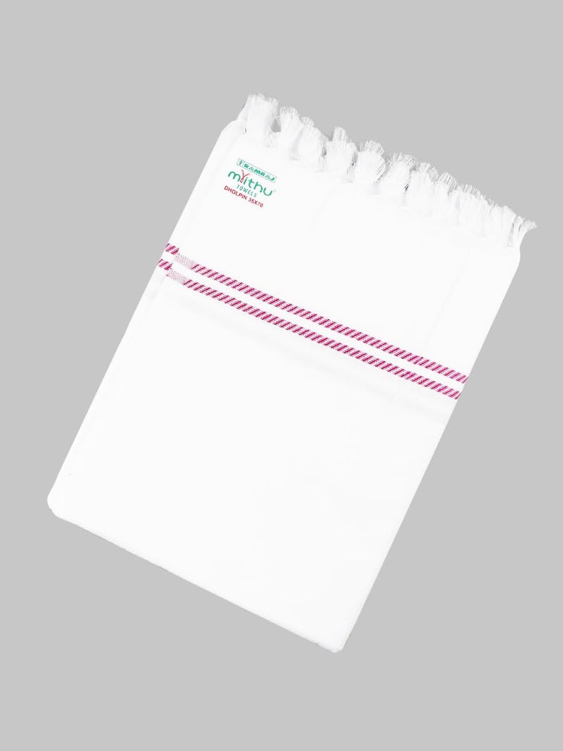 RAMRAJ COTTON Cotton White Bath Towel Kiwi - Image 4