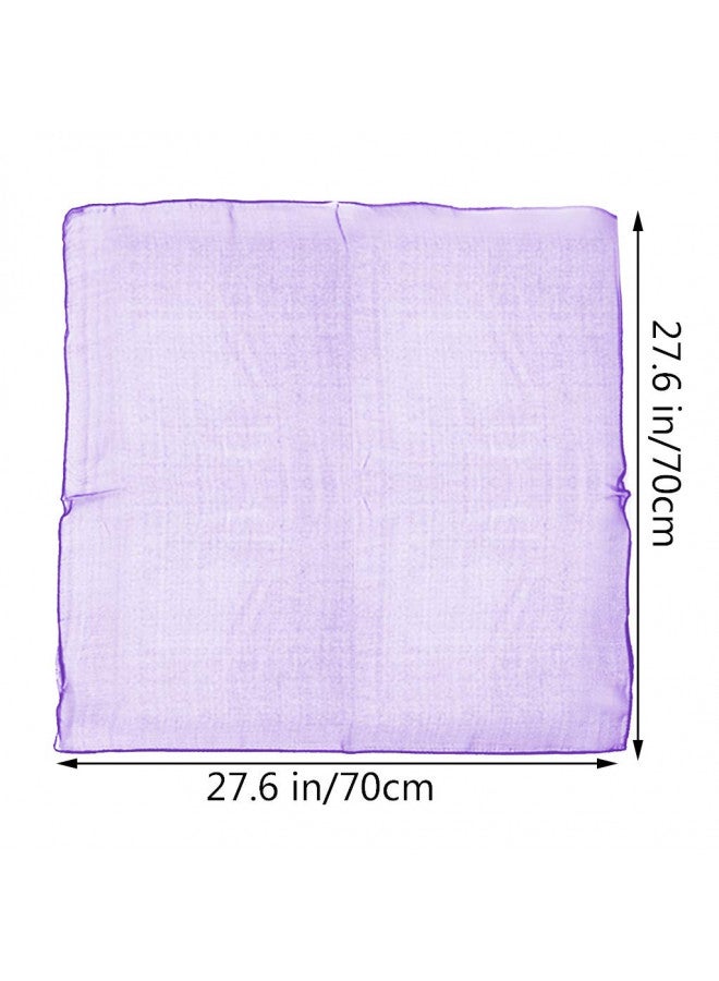 Fengek 9 Pcs Chiffon Scarf 27.6 Inch Square Solid Color Bandana Handkerchief Ribbon Scarves for Women Girls Multicolor 1 - Image 1