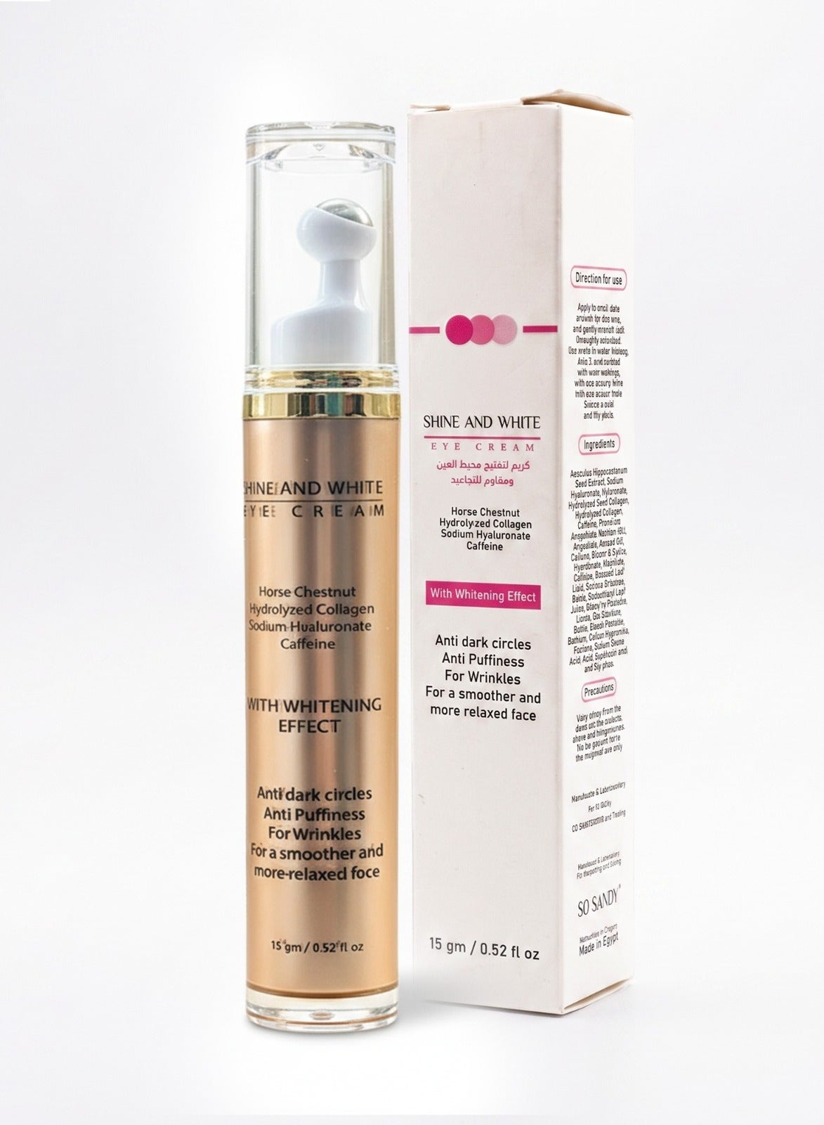 Shine & White Eye Contour Brightening under eye cream, with Anti-aging effect.