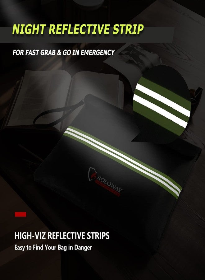 ROLOWAY Fireproof Document Bag (14 x 11 inch) with 5200℉ Upgraded Aluminum Foil Layer, Fireproof Bag for Documents with Reflective Strip and Zipper (Black) - Image 4