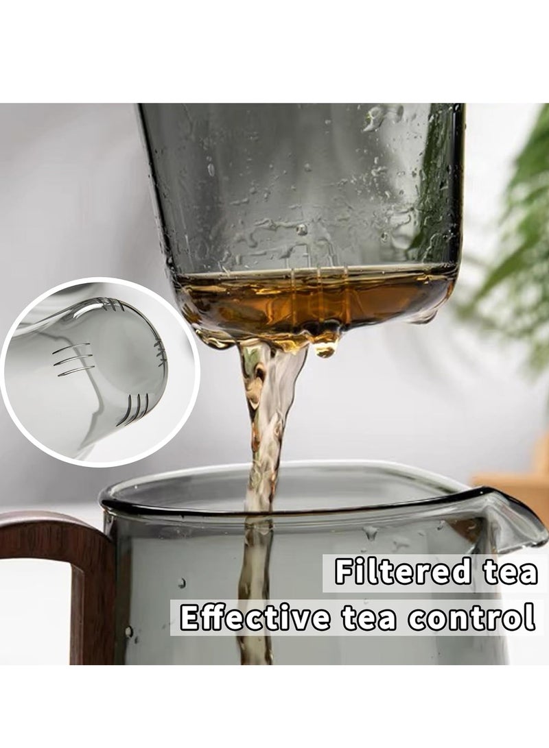 TRASSLE Glass Teapot with Infuser,18.6oz/550ml Glass Tea Kettle With Wooden Handle, Transparent Tea Kettle Infuser, High Borosilicate Glass Teapot, Suitable for Tea, Coffee  - Image 4