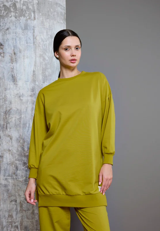 ذوق Drop Shoulder Long Line Sweatshirt