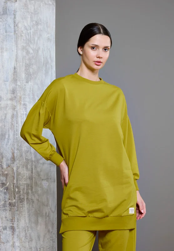 ذوق Drop Shoulder Long Line Sweatshirt