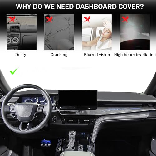 SENSHINE Dashboard Cover for 2025 2026 Toyota Camry Accessories Dash Cover Mat No Glare Sunshade UV Rays Carpet Protector Pad Without HUD, All Gray - Image 5