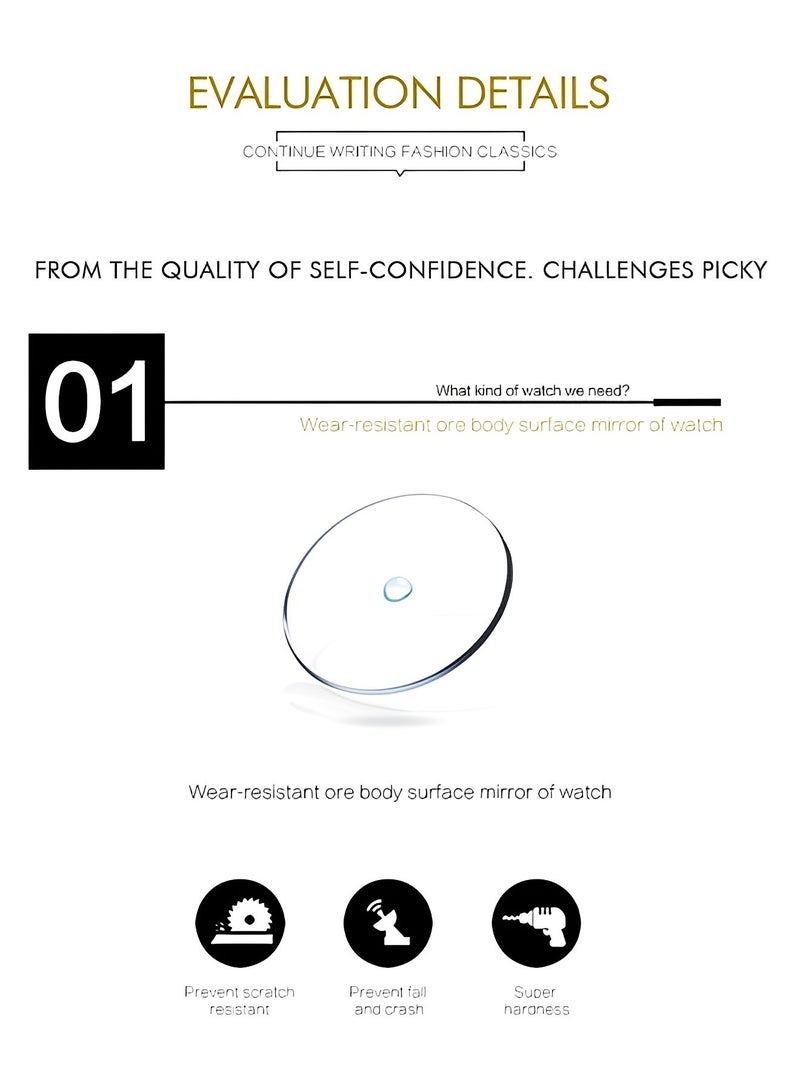 ريوكل ساعة نسائية مرصعة بالألماس مع سوار كوارتز وقرص قمري من الألماس وحزام ساعة من الفولاذ المقاوم للصدأ ومقاومة للماء للاستخدام اليومي - Image 4